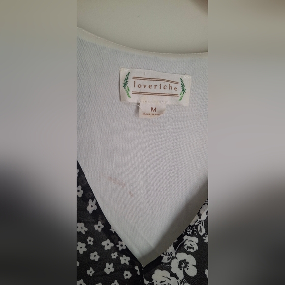 Loveriche dress patch print long sleeve dress size Medium lighweight boho casual - Picture 3 of 5